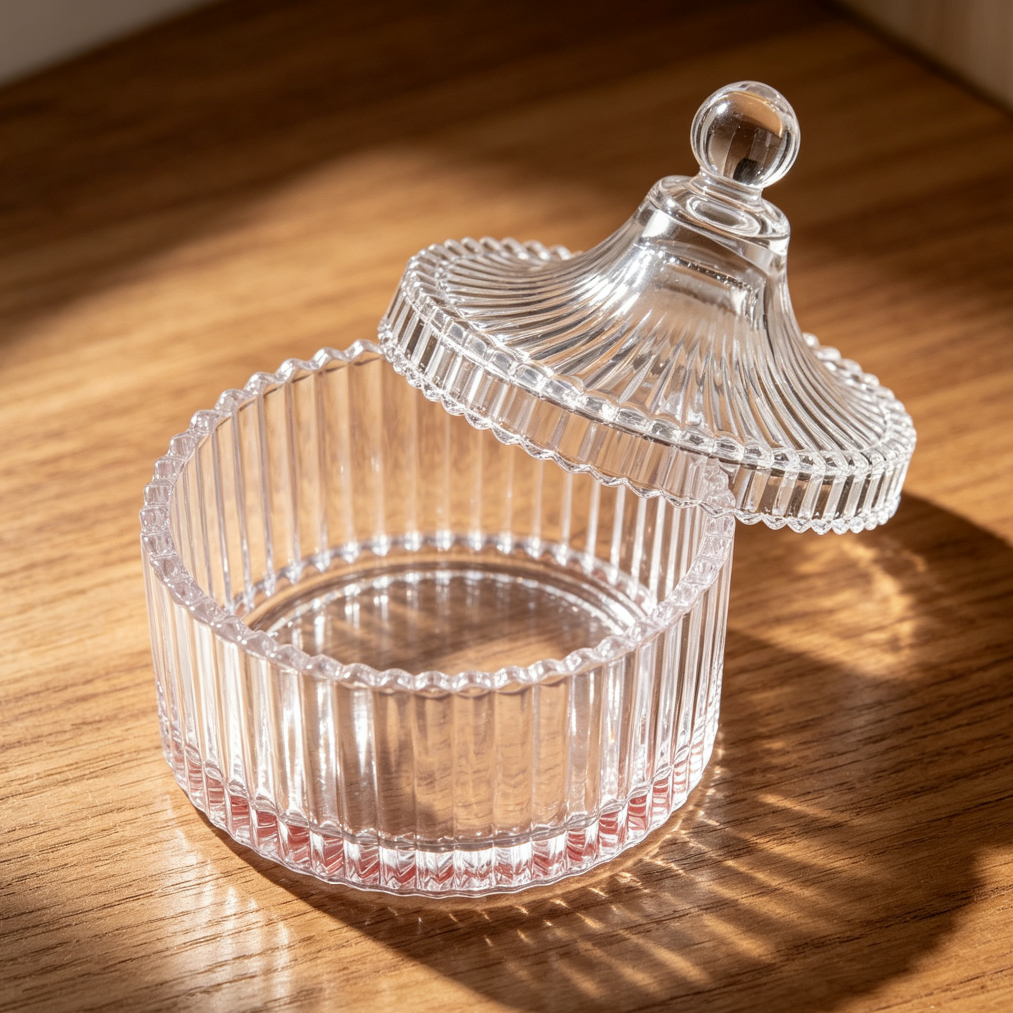 Clear Dusting Powder Container with 3 Puffs
