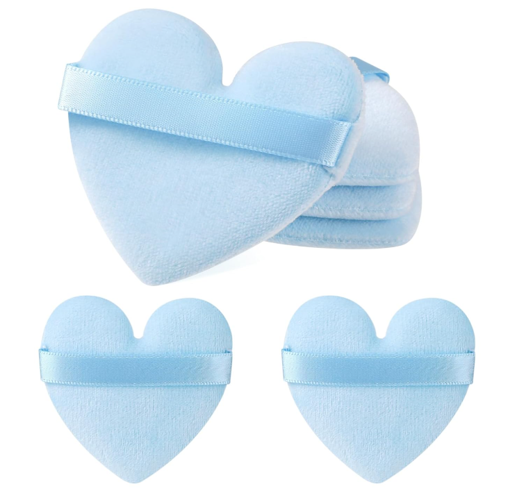 Heart-Shaped Velvet Puff for Hard-to-Reach Areas